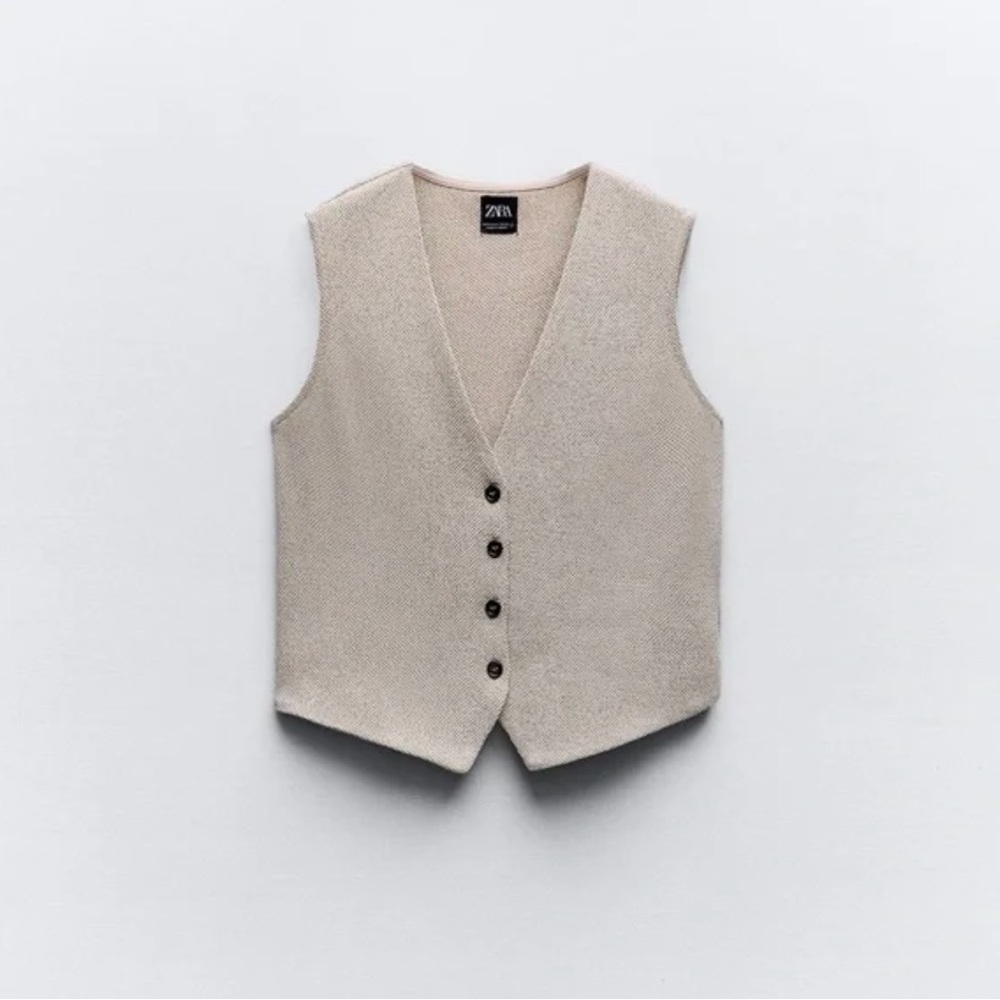 ZARA TEXTURED JACQUARD VEST